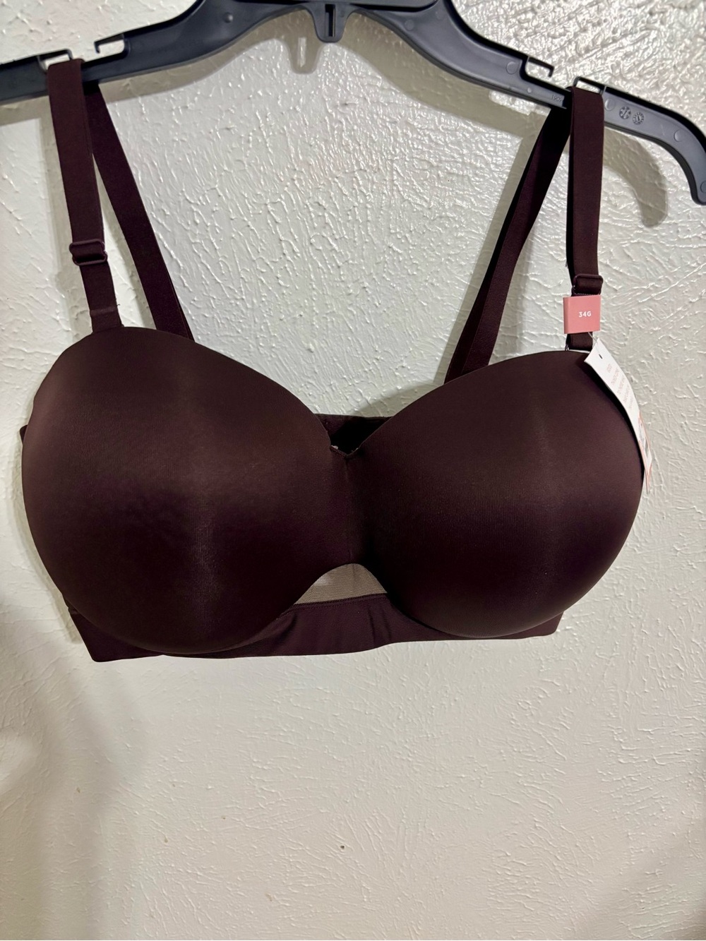 Cacique Comfort Bliss Strapless Bra Everyday Chocolate Plum 34 G
